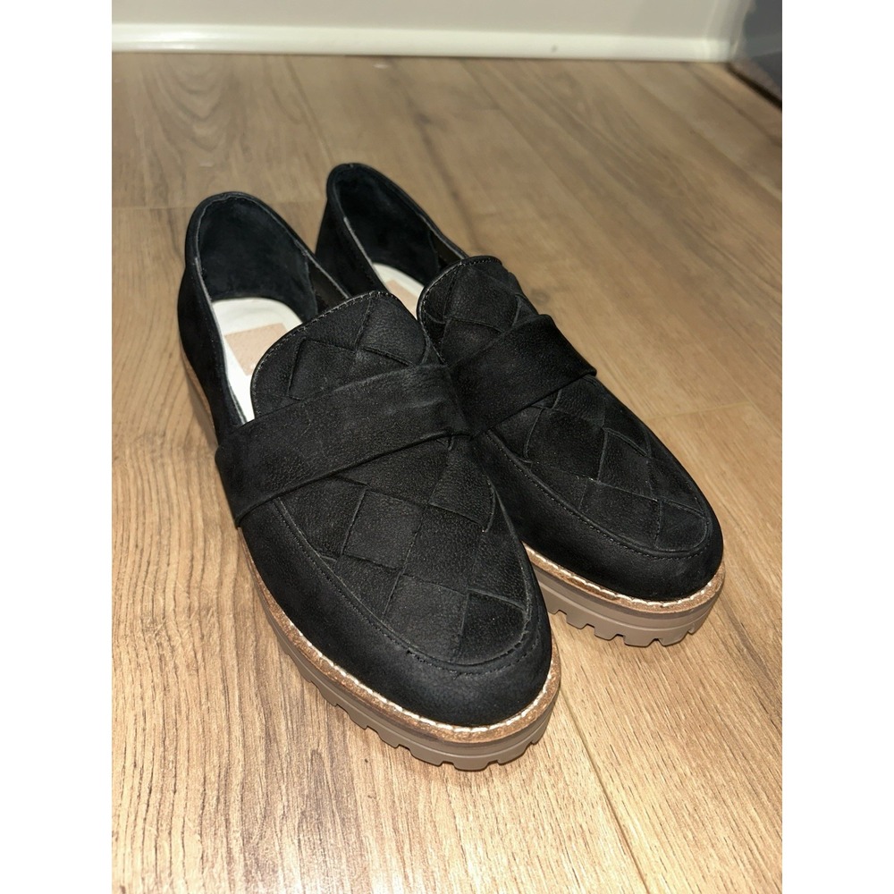 Dolce Vita Aubree Woven Loafers Black‎ Office Work Business Size 6.5 EUC